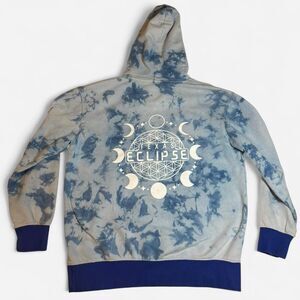 Texas Eclipse Festival Blue and white tie-dye hoodie mandala Grassroots